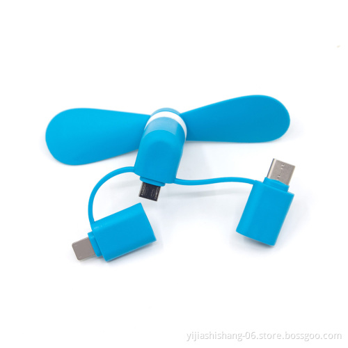 Hot Mini USB Fan 3 in 1 USB Gadget Portable For Android OTG Micro Type-c For iPhone 5 6S 7 Plus 8 X XS Electronic Smart Gadgets